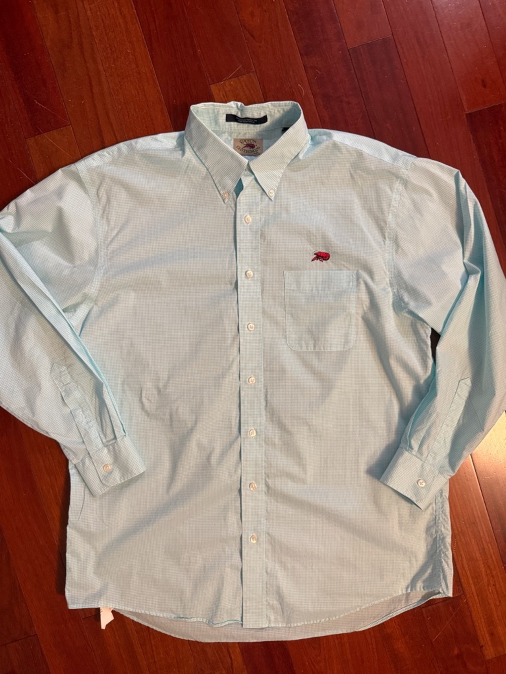 Perlis Cajun ClothingMen's Light Blue Button-Down Long Sleeve Shirt 100% Cotton